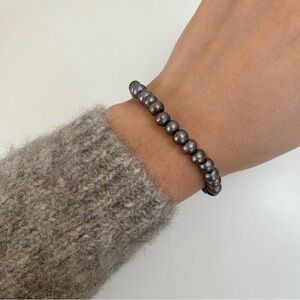 4/$15 Metallic Bronze Wood Beads Stretchy Beaded Bracelet